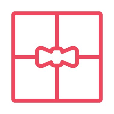 Noel hediye kutusu yay düz stil ikonu, vektör çizim ile 