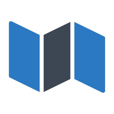 harita düz simgesi beyaz arka plan, vektör, illüstrasyon izole