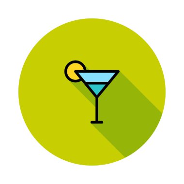 kokteyl limon dilimi düz stil ikonu, vektör çizim ile  
