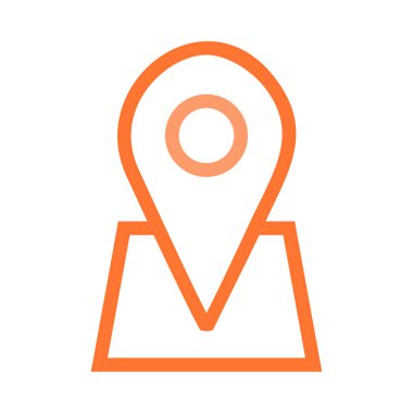 Navigasyon harita işaretçi düz simgesi beyaz arka plan, vektör, illüstrasyon izole 