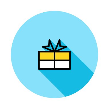 Beyaz arka plan üzerinde izole hattı hediye kutusu