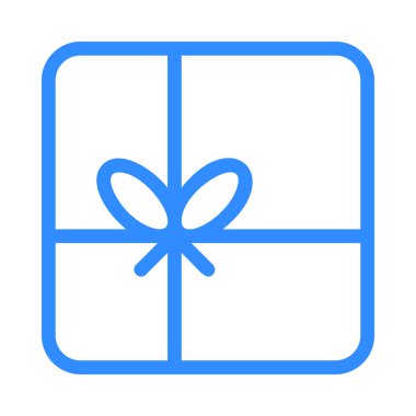 Beyaz arka plan üzerinde izole mavi çizgili hediye kutusu