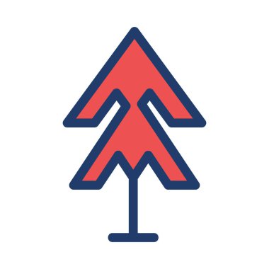 Noel köknar ağacı düz stil ikonu, vektör çizim   