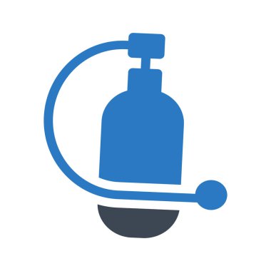 Beyaz arka plan, vektör, illüstrasyon izole dalış oksijen balon düz simgesi