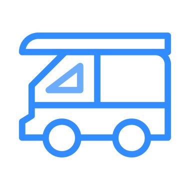  kamyon düz stil ikonu, vektör çizim 