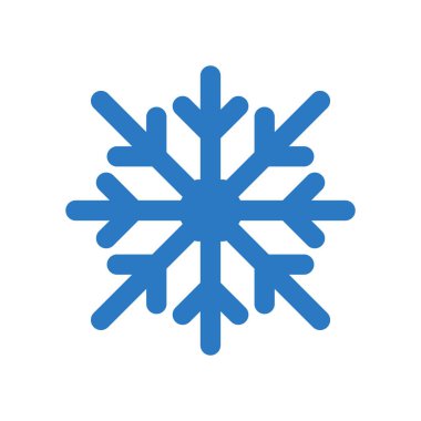 Noel dekoratif kar tanesi düz stil ikonu, vektör çizim 