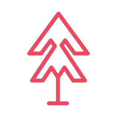 Noel köknar ağacı düz stil ikonu, vektör çizim   