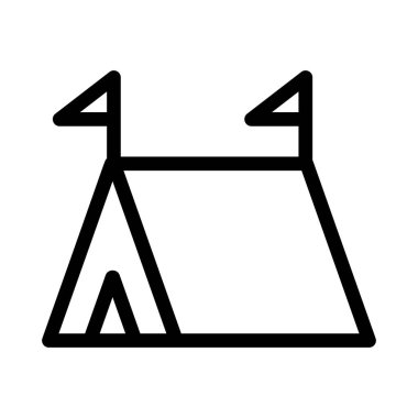 kamp web simgesi, vektör çizim 