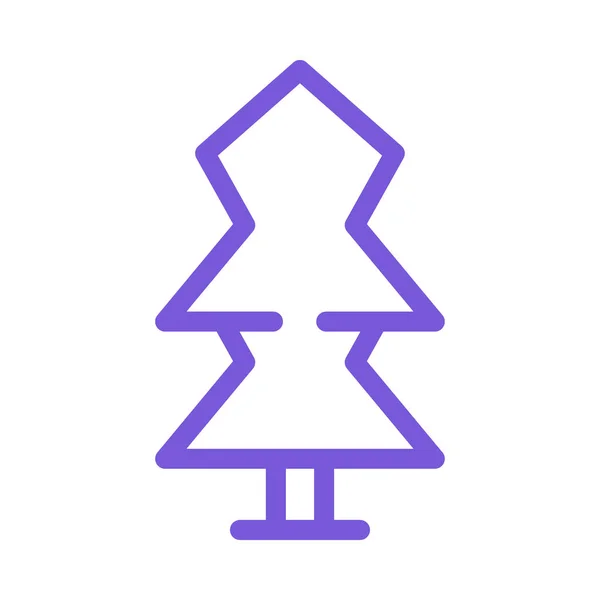 Noel Köknar Ağacı Düz Stil Ikonu Vektör Çizim — Stok Vektör