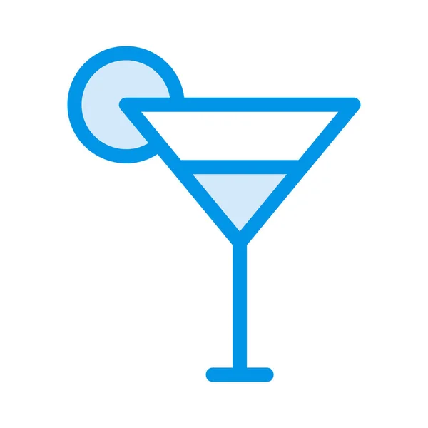 Alkohol Cocktail Flat Ikonen Isolerad Vit Bakgrund Vektor Illustration — Stock vektor