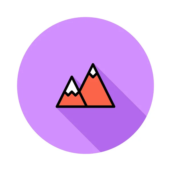 Βουνά Επίπεδη Στυλ Εικονίδιο Εικονογράφηση Διάνυσμα — Διανυσματικό Αρχείο