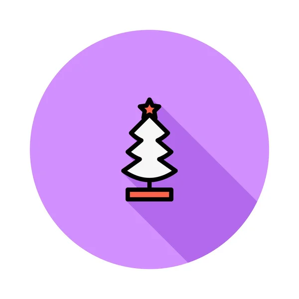 Christmas Fir Tree Platt Stilikon Vektorillustration — Stock vektor