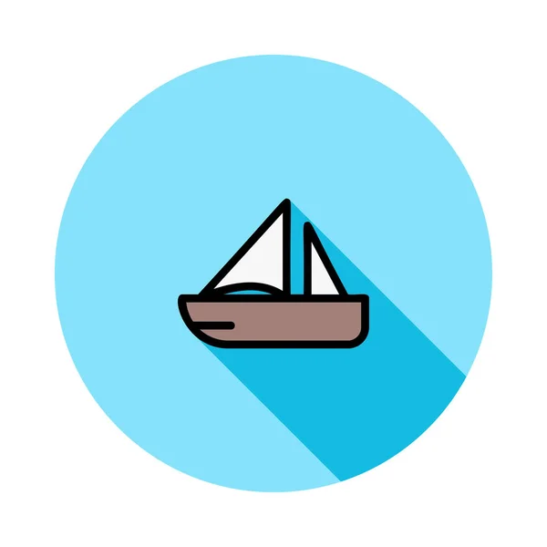 Cruise Boat Flat Icon Vector Illustration — Stock Vector