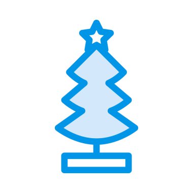 Noel köknar ağacı düz stil ikonu, vektör çizim   