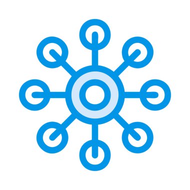 Noel dekoratif kar tanesi düz stil ikonu, vektör çizim 