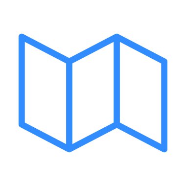 harita düz simgesi beyaz arka plan, vektör, illüstrasyon izole