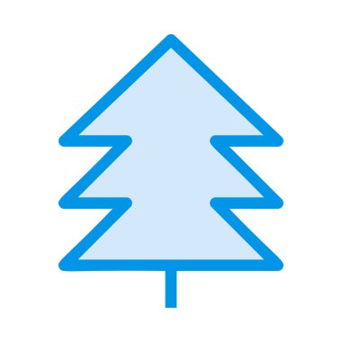 Noel köknar ağacı düz stil ikonu, vektör çizim   