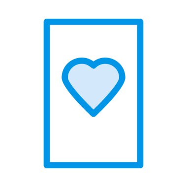 kalp kart simge vektör çizim 