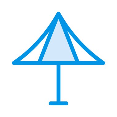 Plaj Şemsiye düz simgesi beyaz arka plan, vektör, illüstrasyon izole