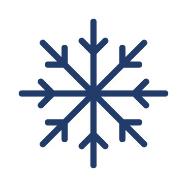 Noel dekoratif kar tanesi düz stil ikonu, vektör çizim 