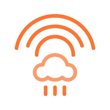 yağmurlu bulut düz simgesi beyaz arka plan üzerinde izole 