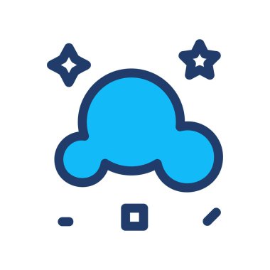 Beyaz arka plan, vektör, illüstrasyon izole yıldız düz simgesi olan bulut