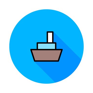 Cruise Gemi düz simgesi, vektör, illüstrasyon  