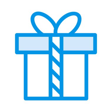 Noel hediye kutusu yay düz stil ikonu, vektör çizim ile 