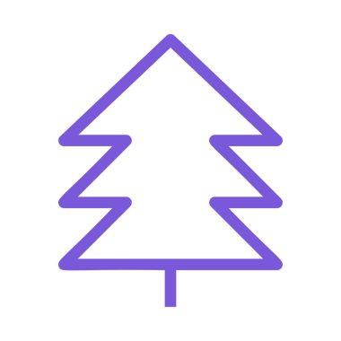 Noel köknar ağacı düz stil ikonu, vektör çizim   