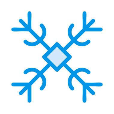 Noel dekoratif kar tanesi düz stil ikonu, vektör çizim 