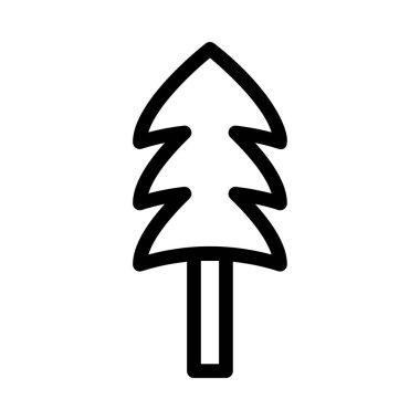 Noel köknar ağacı düz stil ikonu, vektör çizim   