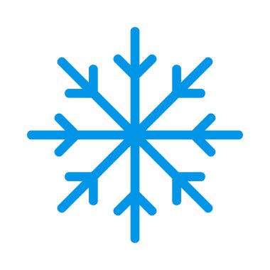 Noel dekoratif kar tanesi düz stil ikonu, vektör çizim 