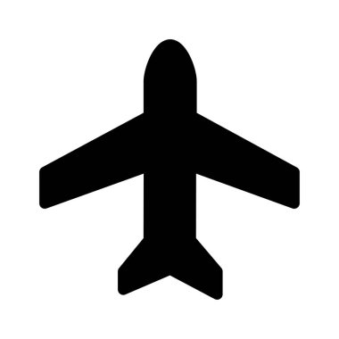 Uçak düz simgesi beyaz arka plan, vektör, illüstrasyon izole 