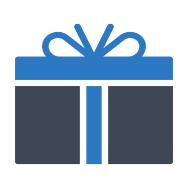 Noel hediye kutusu yay düz stil ikonu, vektör çizim ile 