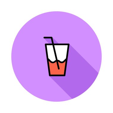 Kokteyl ikonu vektör illüstrasyonu 