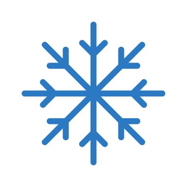 Noel dekoratif kar tanesi düz stil ikonu, vektör çizim 