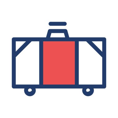 Bavul web simgesi, vektör çizim 