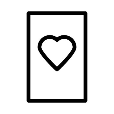 kalp kart simge vektör çizim 