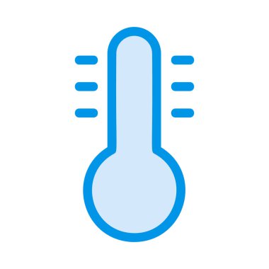 termometre düz simgesi beyaz arka plan, vektör, illüstrasyon izole