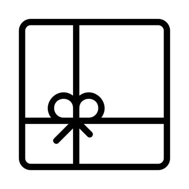 Beyaz arka plan üzerinde izole hattı hediye kutusu