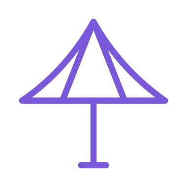 Plaj Şemsiye düz simgesi beyaz arka plan, vektör, illüstrasyon izole