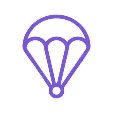 Uçuş düz simgesi beyaz arka plan, vektör, illüstrasyon izole paraşüt