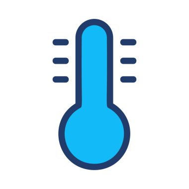 termometre düz simgesi beyaz arka plan, vektör, illüstrasyon izole