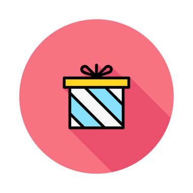 Beyaz arka plan üzerinde izole hattı hediye kutusu