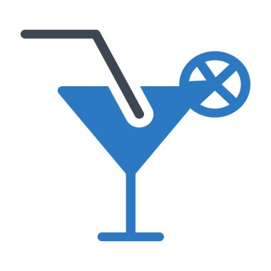 Kokteyl ikonu vektör illüstrasyonu 