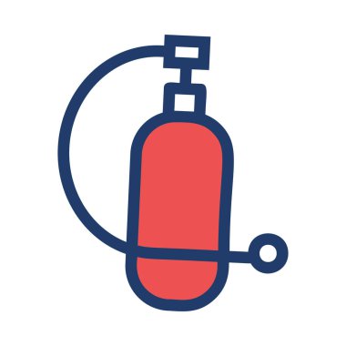 Beyaz arka plan, vektör, illüstrasyon izole dalış oksijen balon düz simgesi