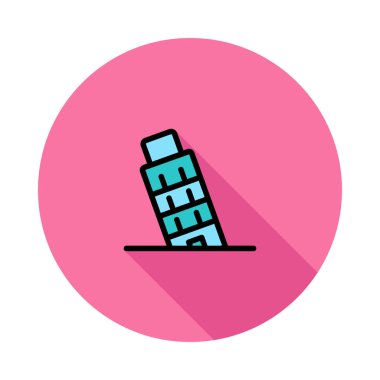 Piza Kulesi simge vektör çizim 