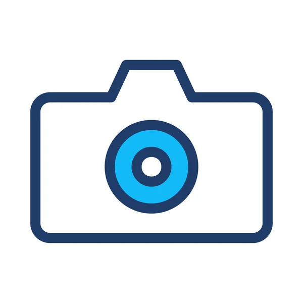 Platte Camerasymbool Vector Illustratie Fotografie Concept — Stockvector