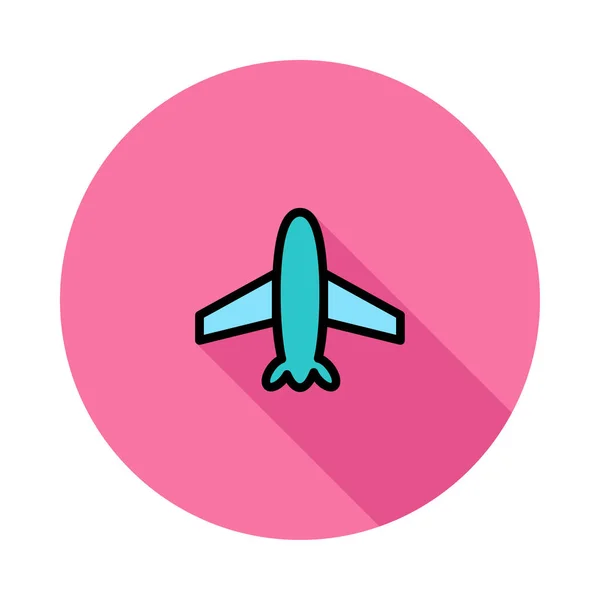 Airplane Flat Style Icon Vector Illustration — Stock Vector