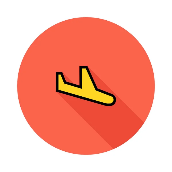 Ikona Stylu Płaski Samolotu Ilustracji Wektorowych — Wektor stockowy
